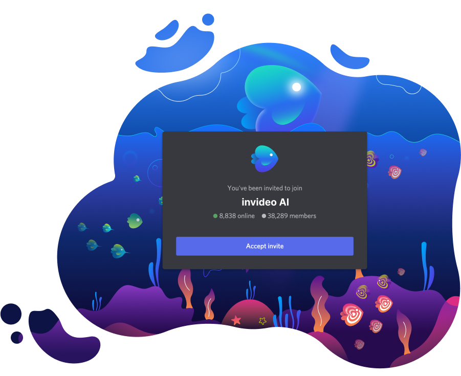 Interface InVideo AI avec création de vidéo à partir de texte, outil de montage assisté par intelligence artificielle, couleurs bleu et violet, 2025
