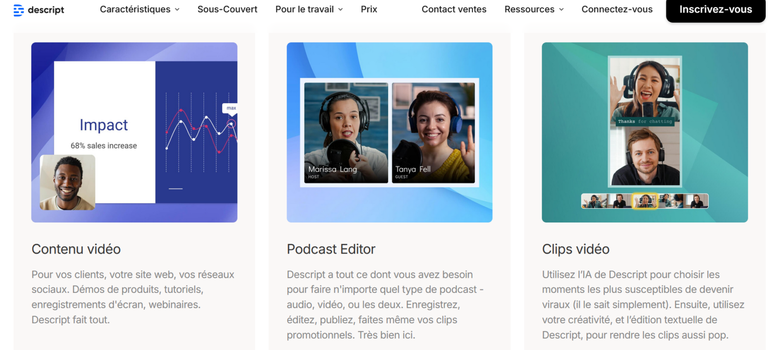 Interface Descript — montage par le texte