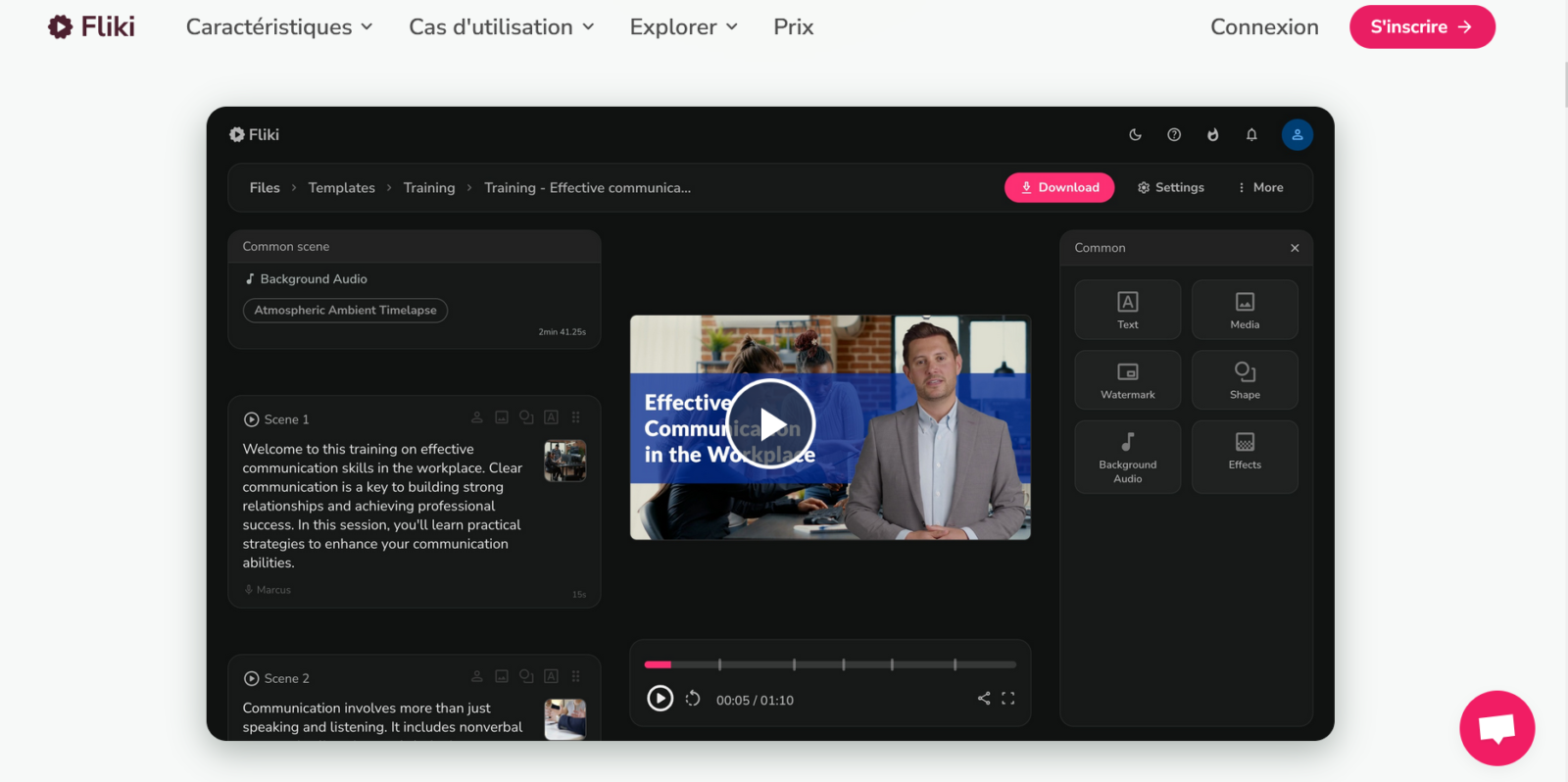 Interface Creatify - créer des Shorts publicitaires avec l'IA