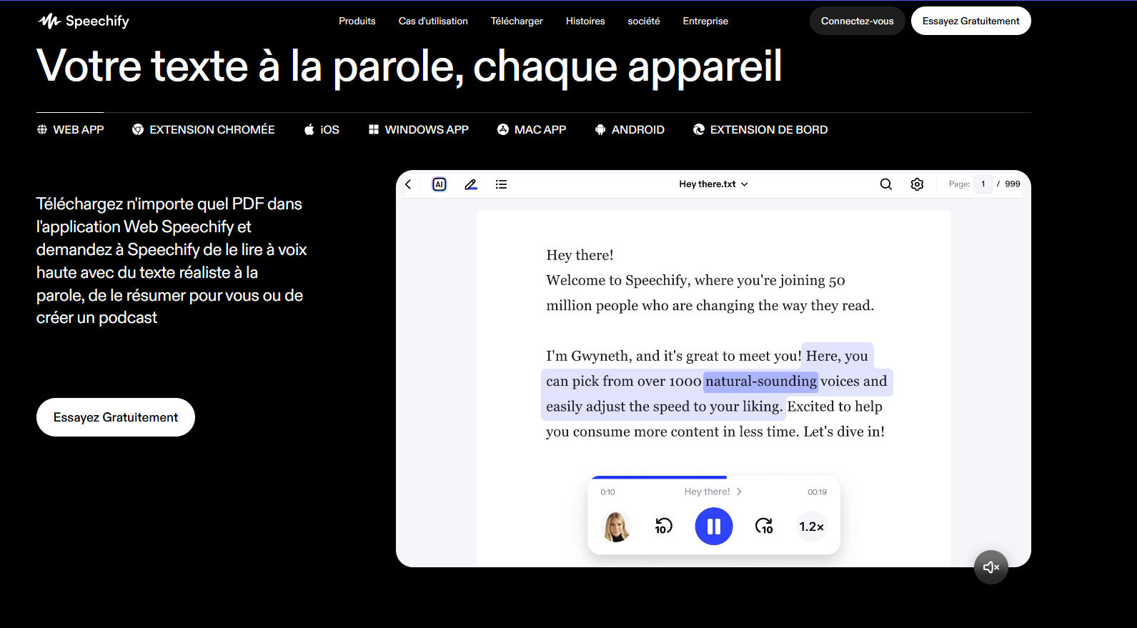 Text to Speech Speechify