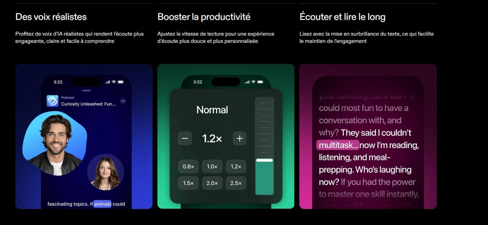 Bibliothèque de voix Speechify