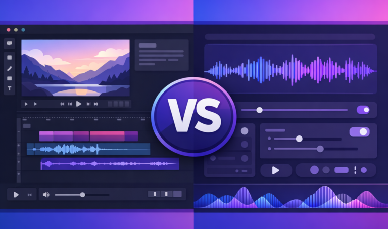 Lire la suite à propos de l’article Descript vs ElevenLabs 2026 : Montage Vidéo ou Voix IA Pure ? (Comparatif Honnête)