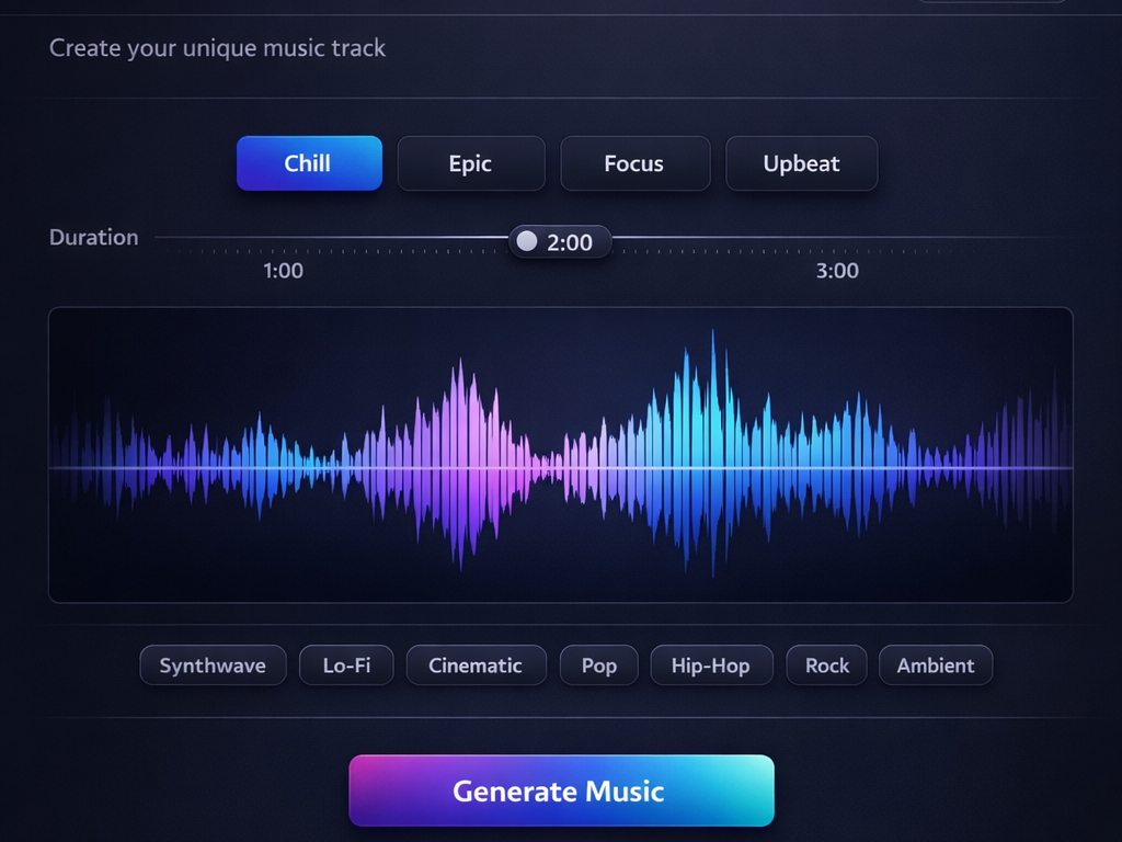 Mubert interface générateur musique IA 2026