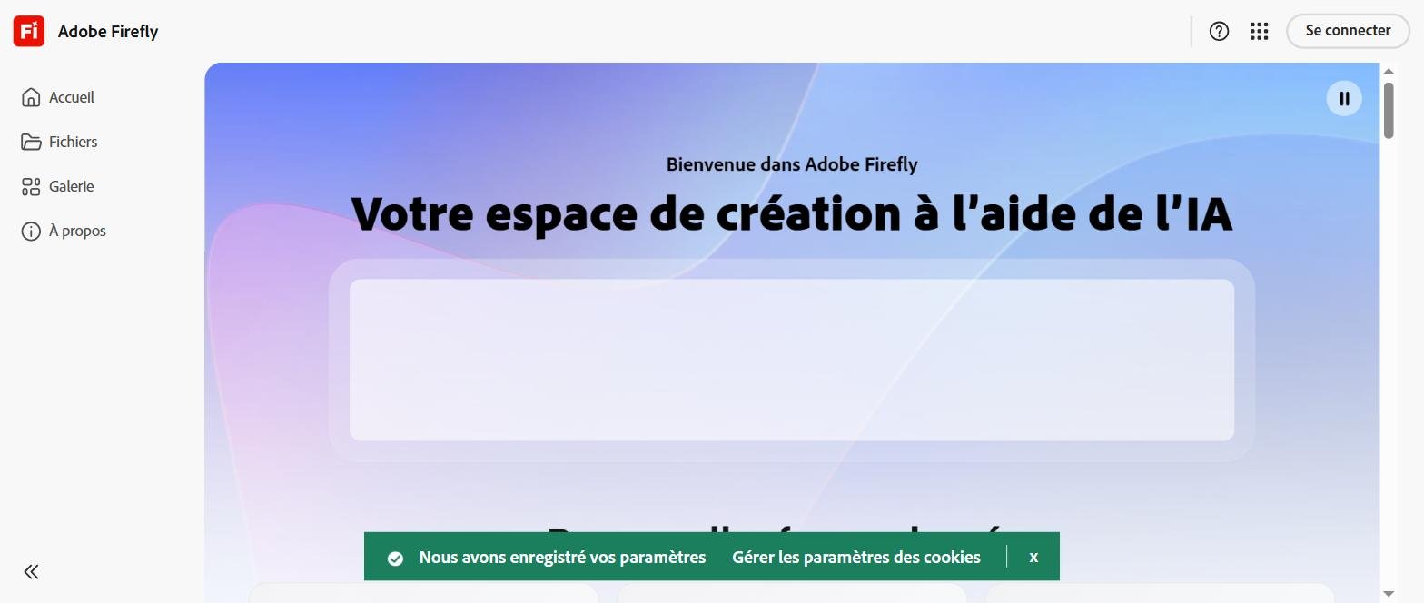 Adobe Firefly interface génération vidéo