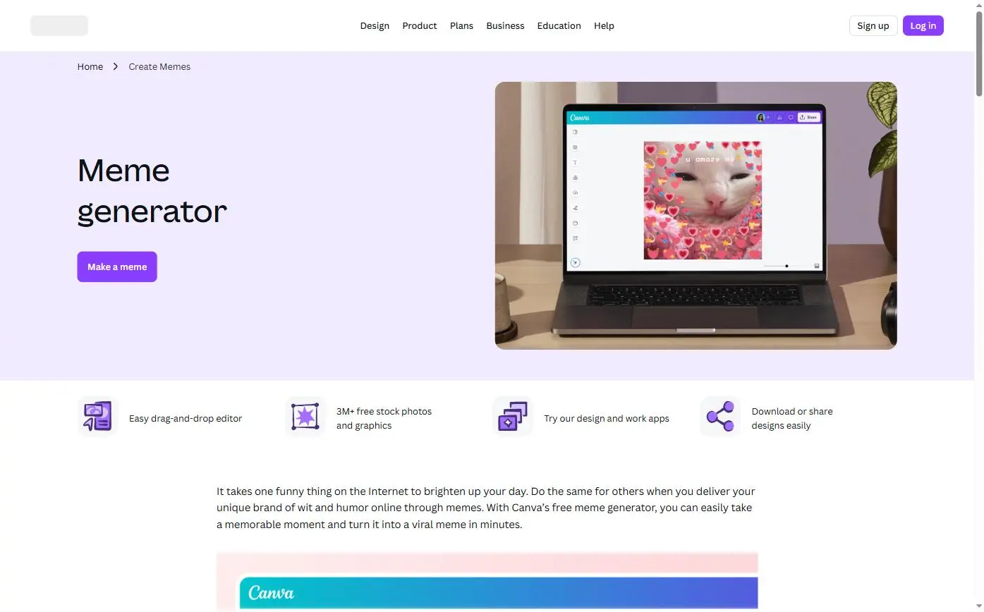 Canva - generator online memes