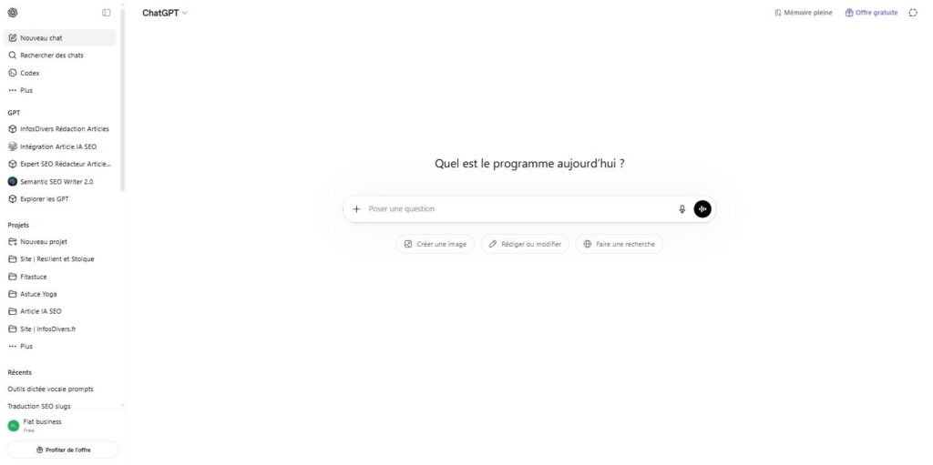 ChatGPT – interface officielle de ChatGPT par OpenAI