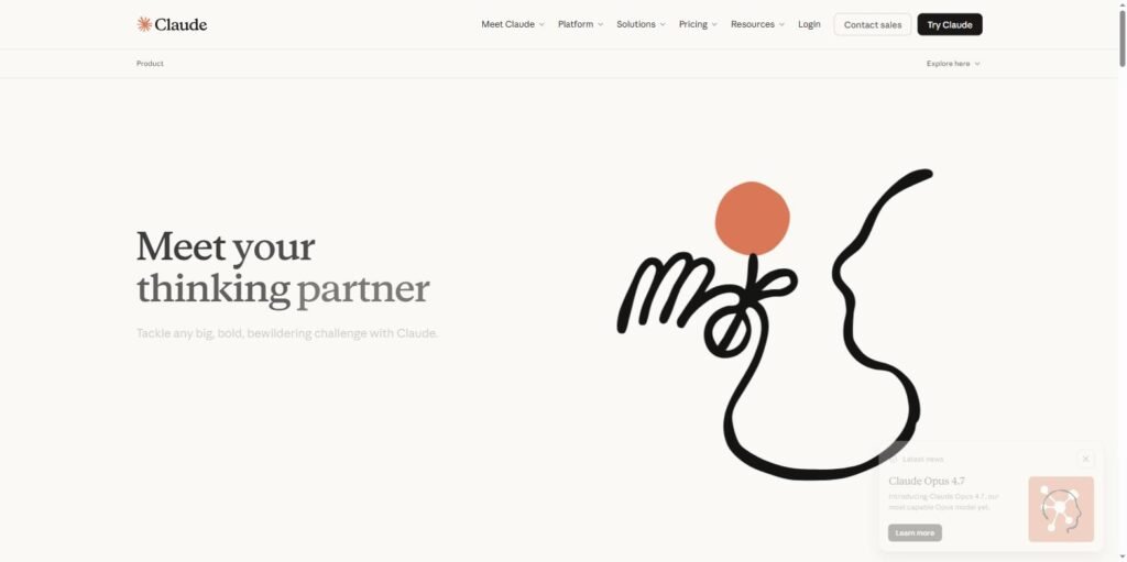 Claude.com – page officielle de Claude Opus 4.7 par Anthropic