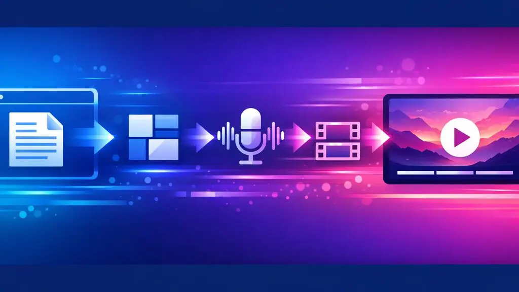 Fliki AI blog-to-video workflow: automatic transformation of a URL article into full video with voiceover and stock footage