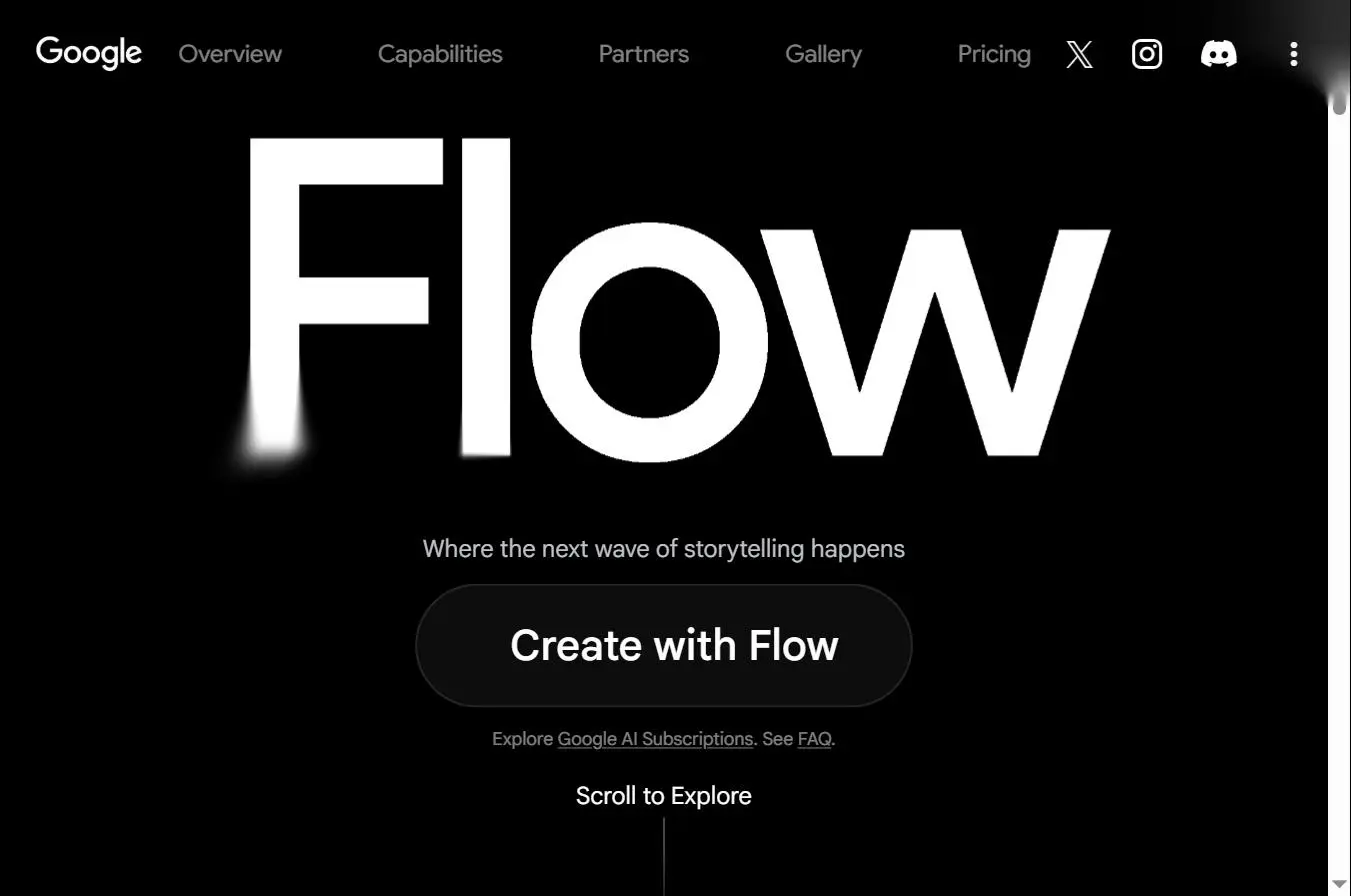 Google Flow, interface Veo 3.1 2026