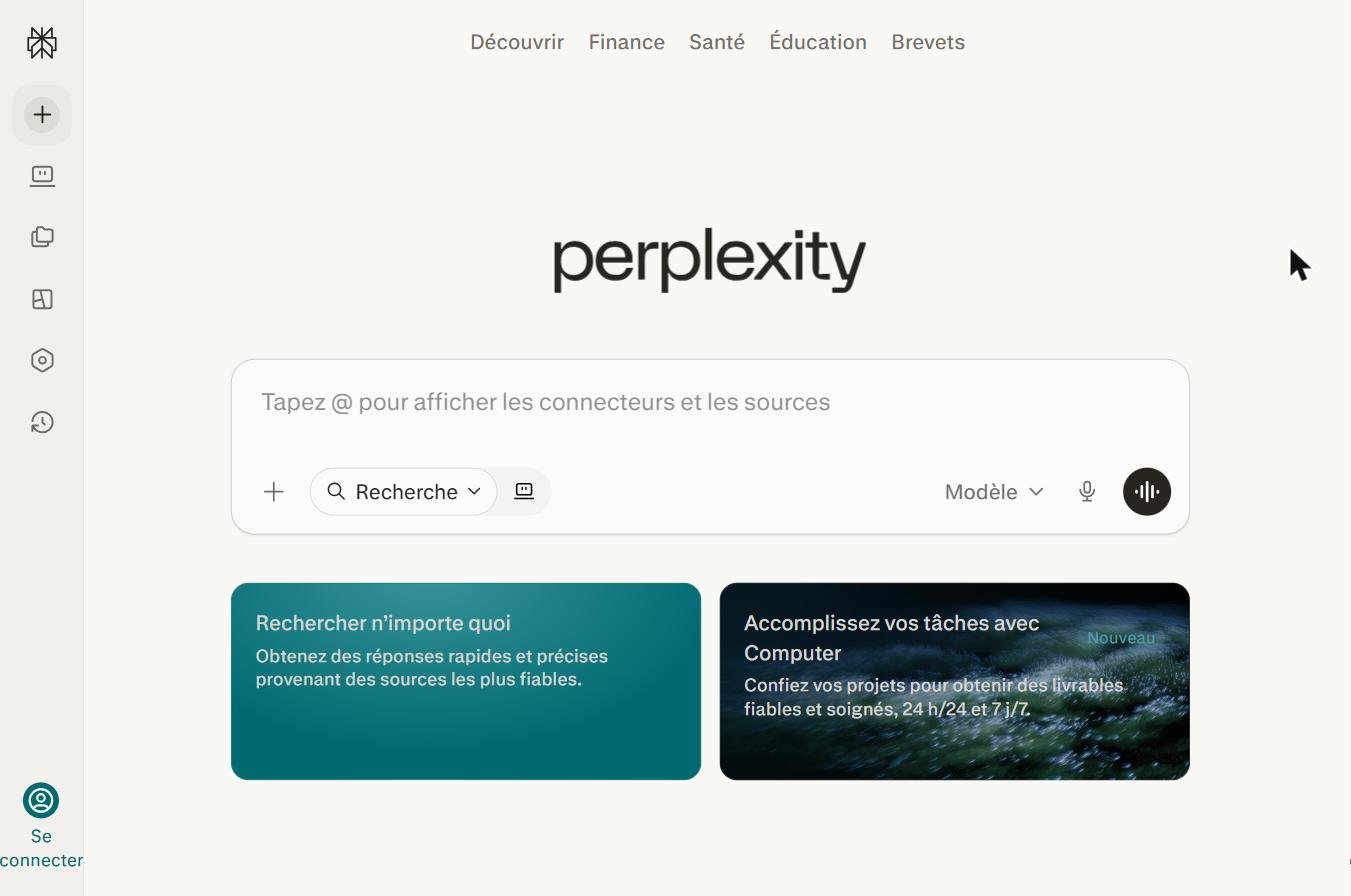 Interface Perplexity AI