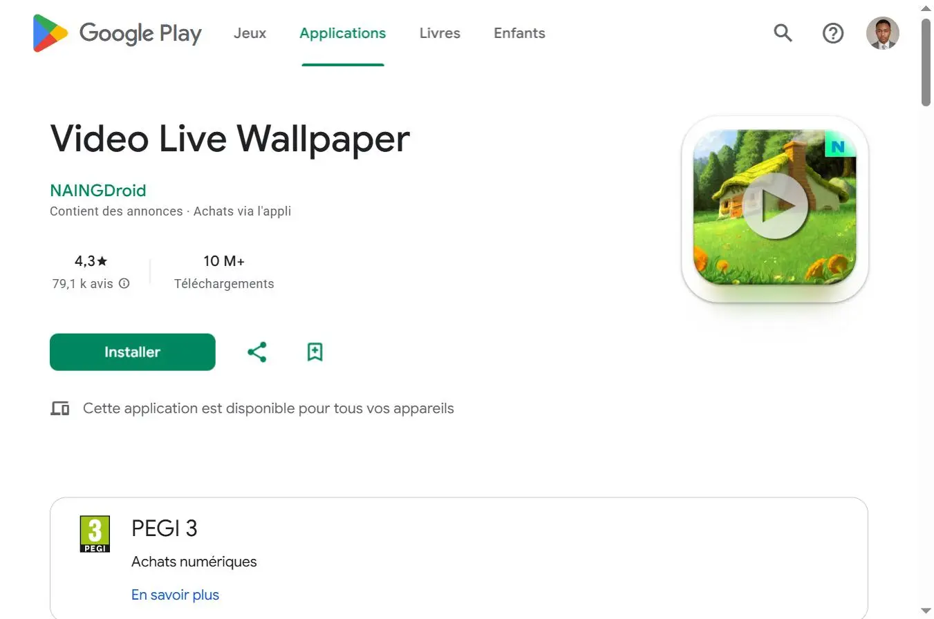 Video Live Wallpaper sur Google Play - app Android pour fond d'écran vidéo
