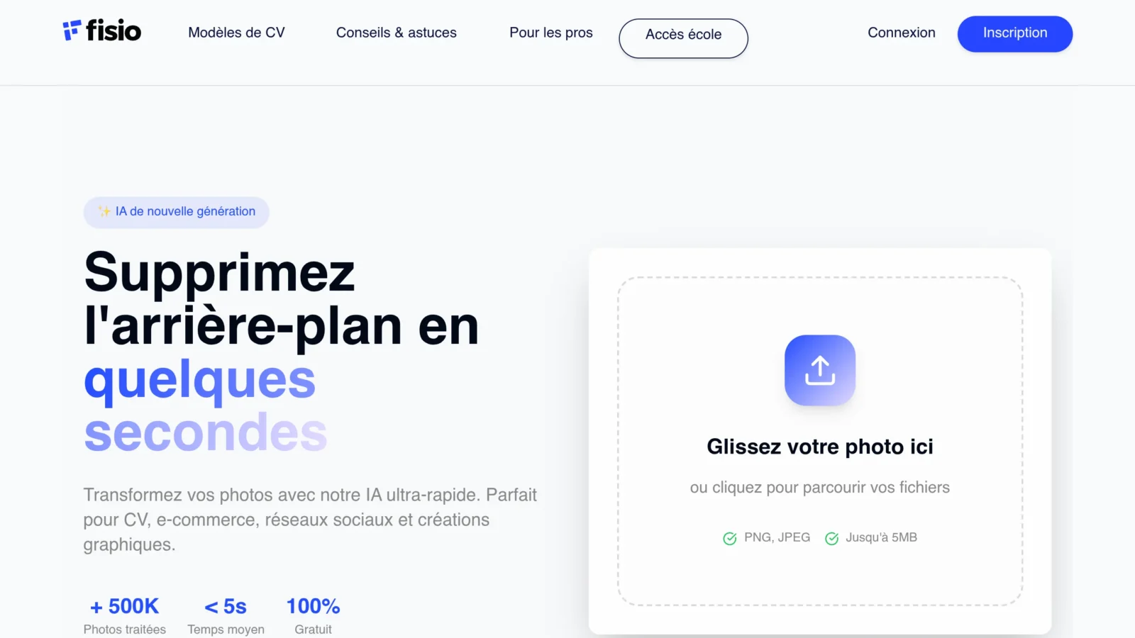 Fisio, outil de détourage de photo gratuit en ligne
