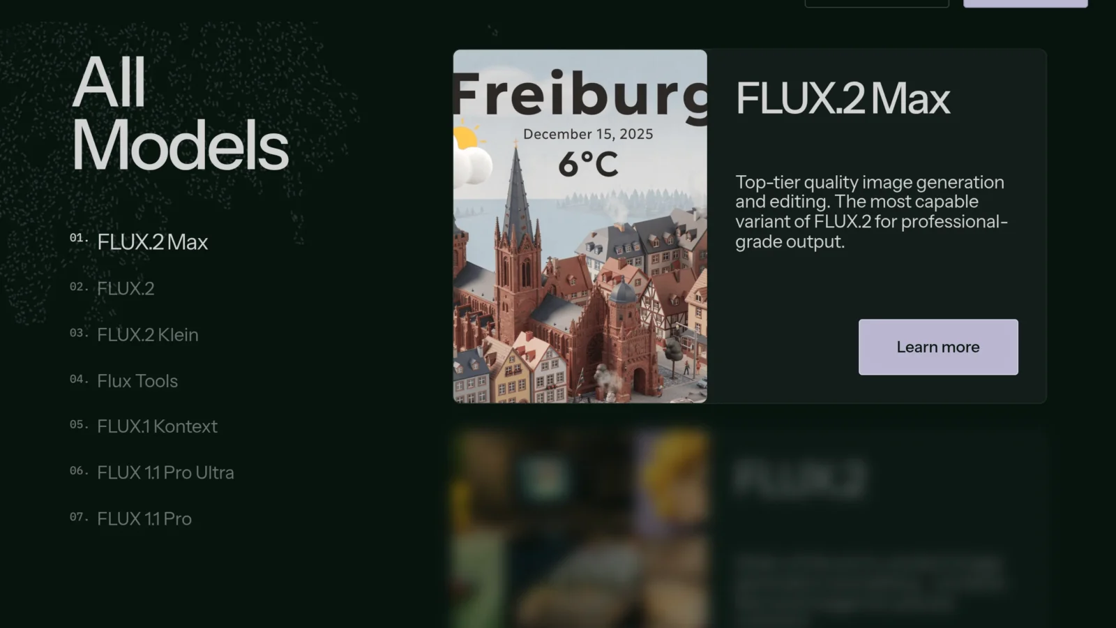Models of the Black Forest Labs Flux family