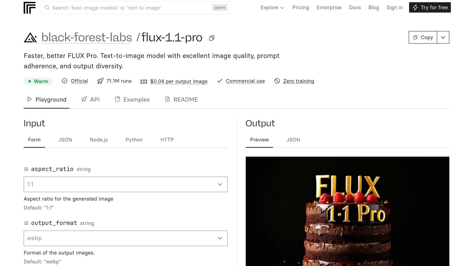 Use Flux via an online platform (Replicate)