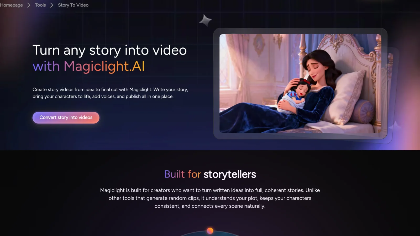 Storyboard automatique de MagicLight AI : script transformé en scènes