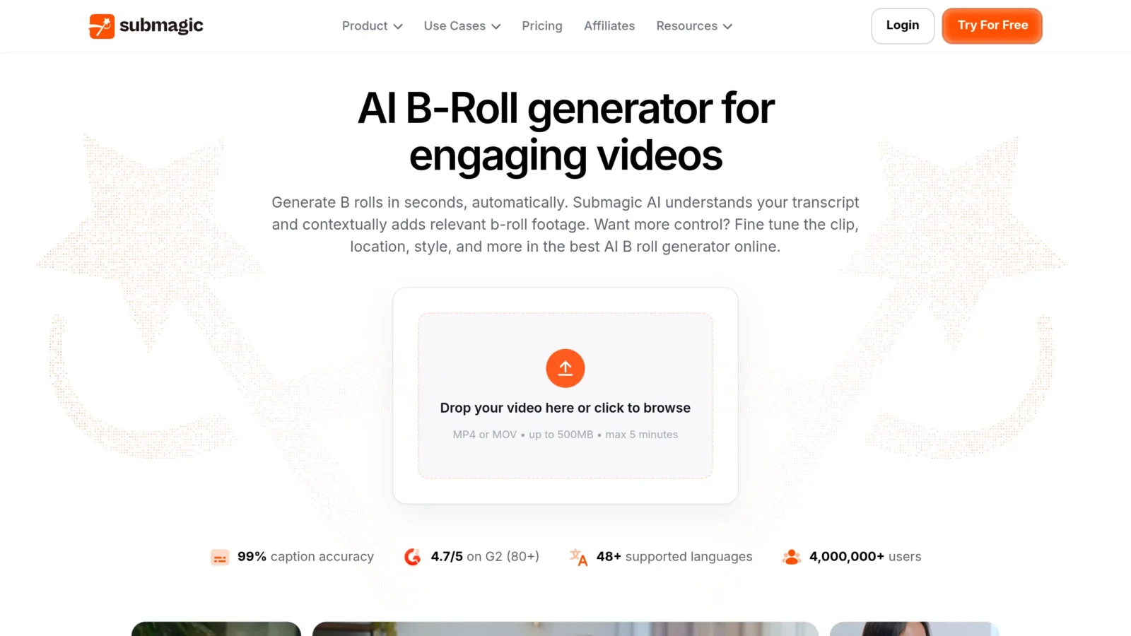 B-roll feature automatic Submagic