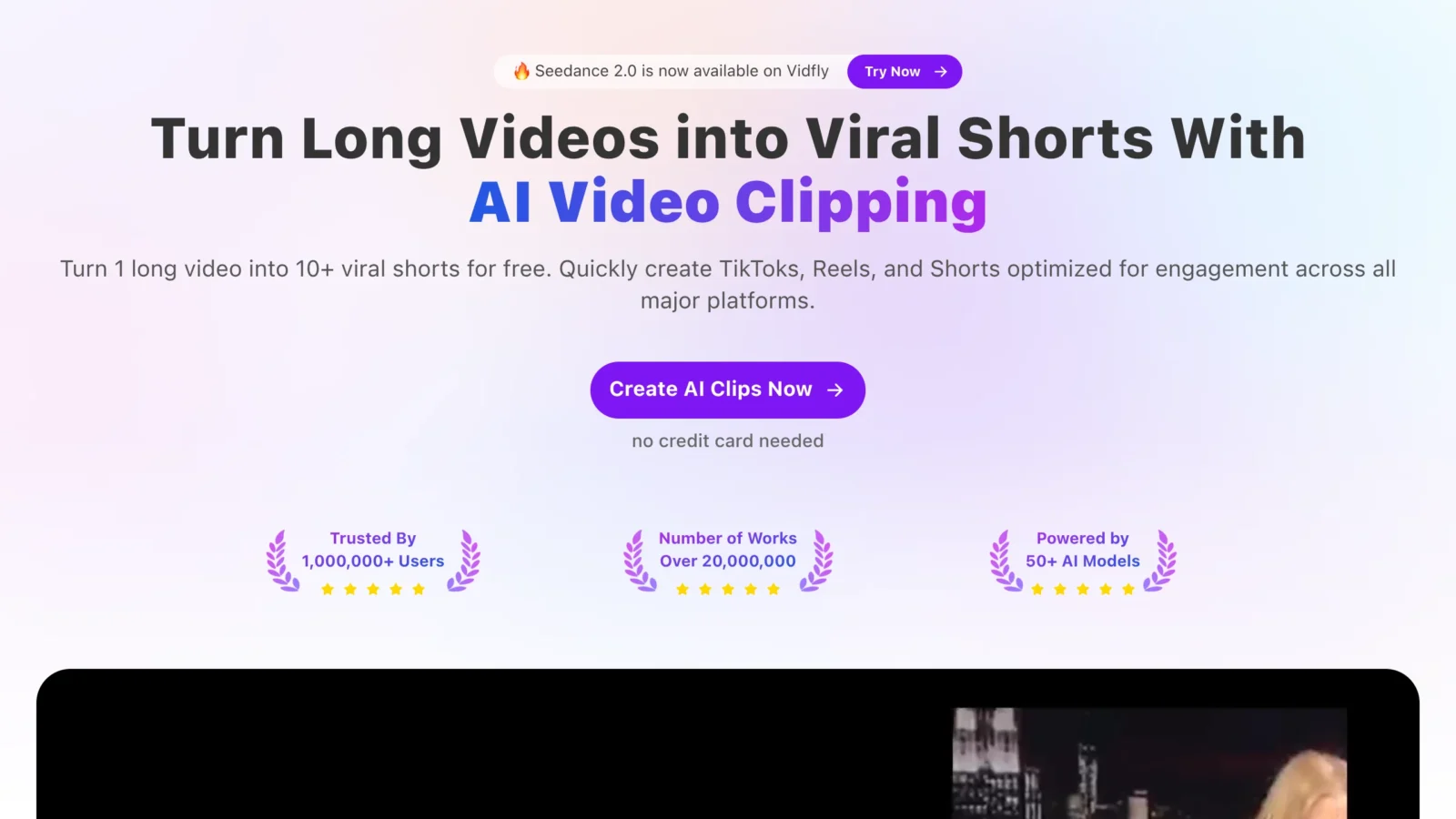 Vidfly AI : outil de découpage de vidéos longues en clips courts
