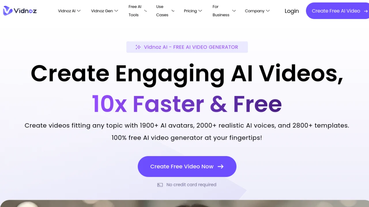 Vidnoz AI — interface generator video avatars