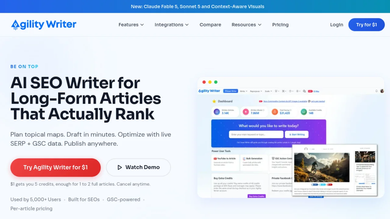 Interface de Agility Writer pour scripts en volume