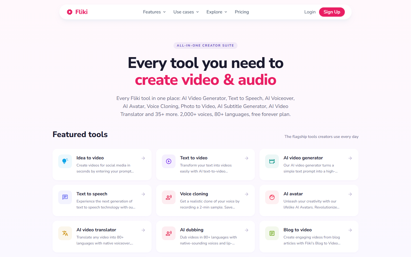 Fliki AI Features 2026