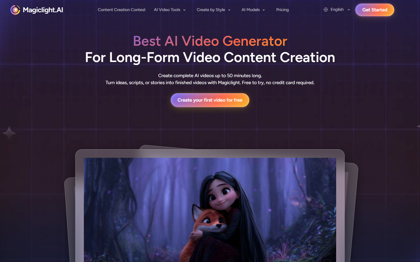 MagicLight AI homepage 2026