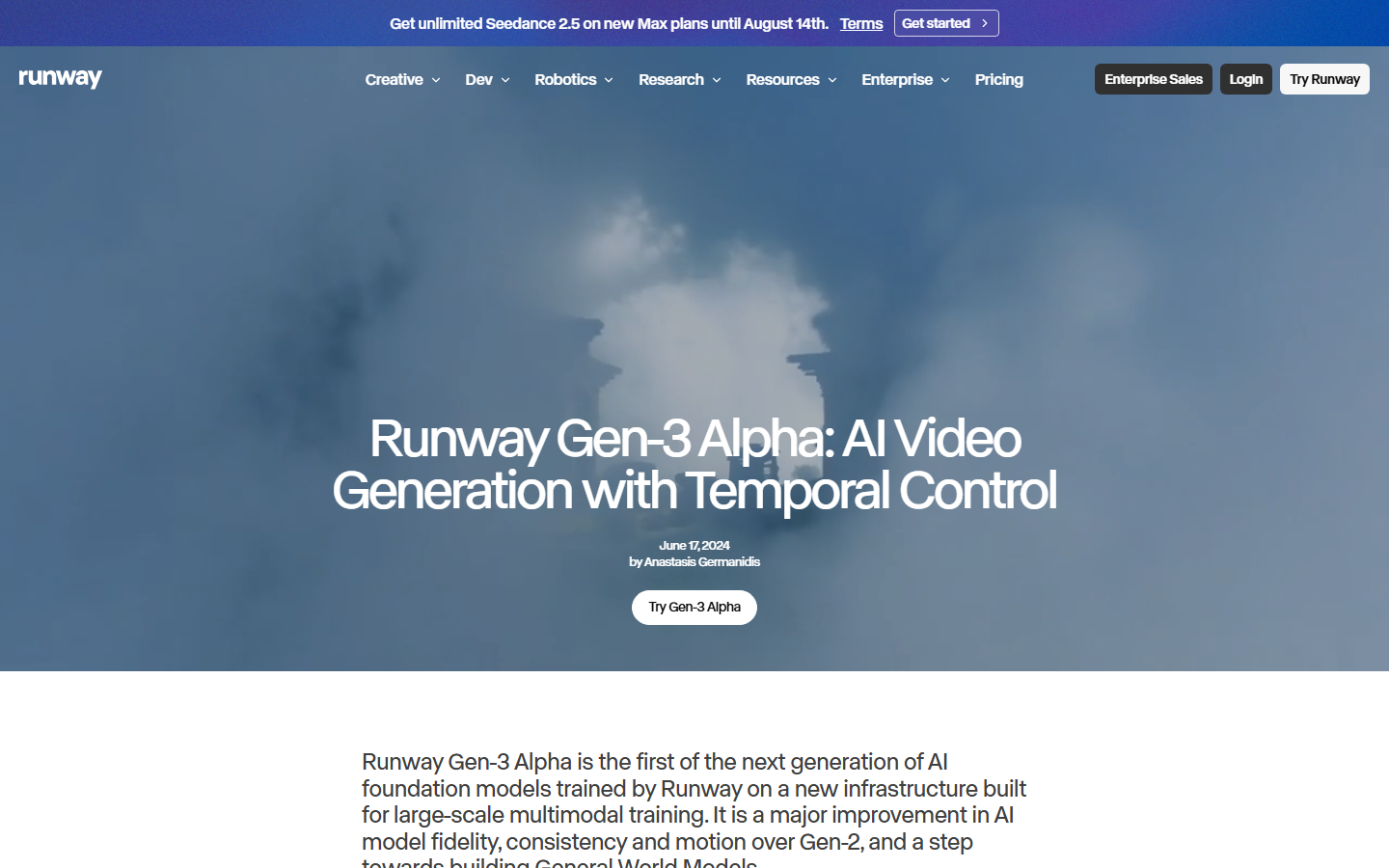 Runway Gen-3 Alpha research 2026