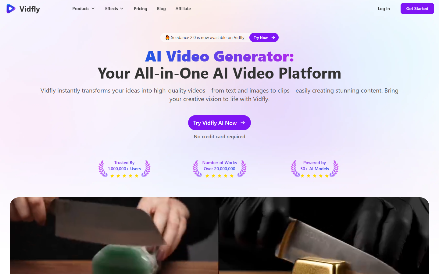 Vidfly AI homepage 2026