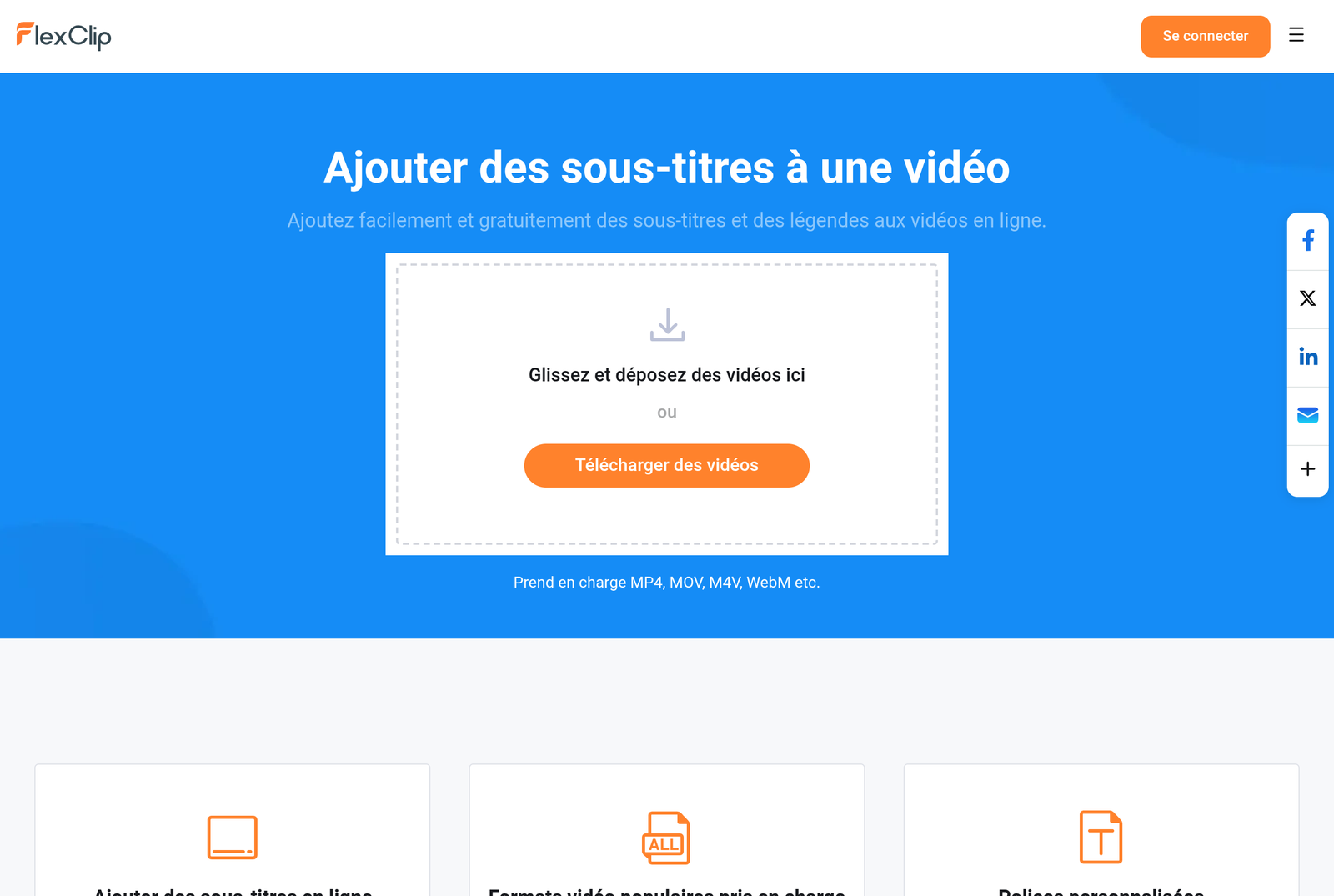 FlexClip automatic subtitles available in free version