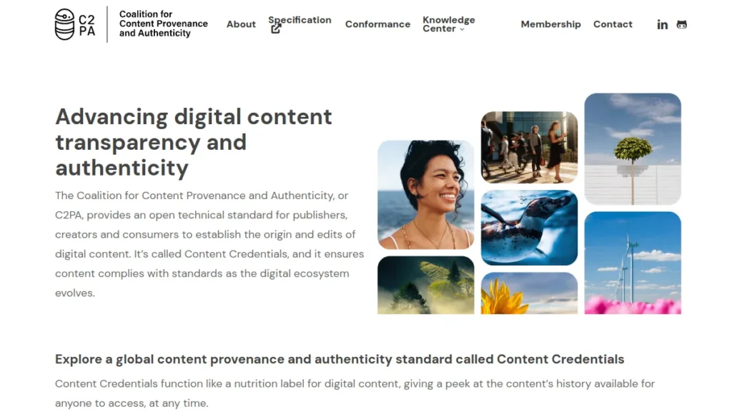 C2PA Coalition Site dedicated to Credential Content