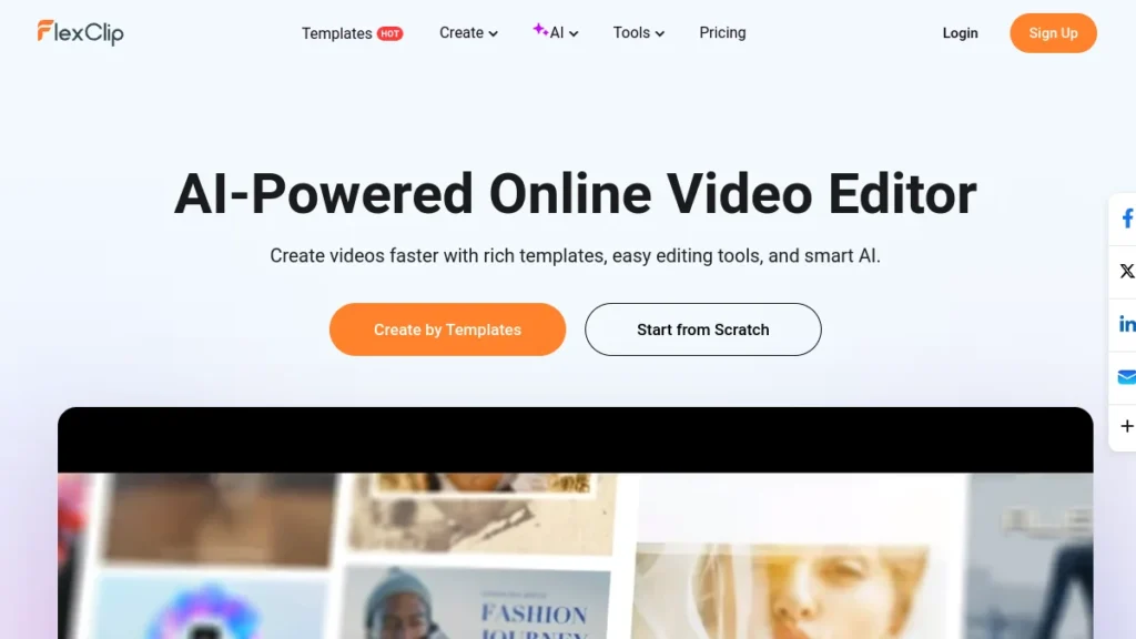 FlexClip Home, online video editor with AI