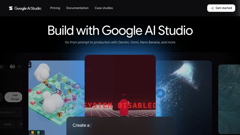 Home Page Google AI Studio