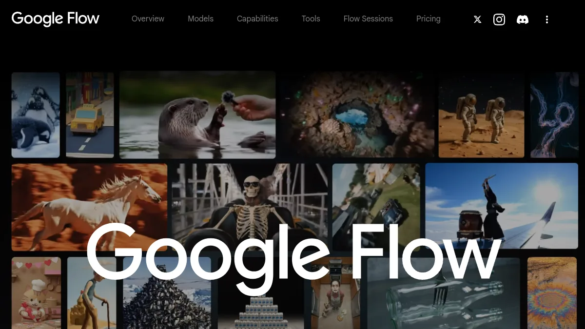 Page of presentation Google Flow, the tool of the Google to create and extend Veo videos