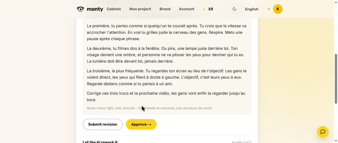Script en français généré par Monty à partir d un sujet : trois erreurs du premier short vertical