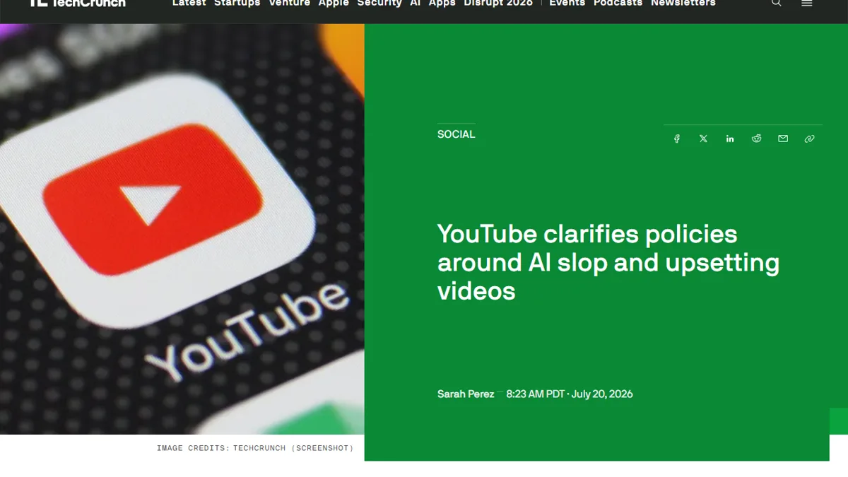 TechCrunch article on clarifying the rules of YouTube