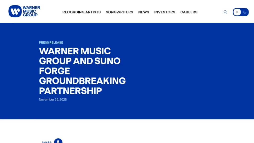 Warner Music Group statement on the Suno partnership